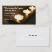 蝋燭の名刺を置くスパ 予約カード (正面/裏面)