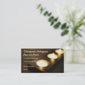 蝋燭の名刺を置くスパ 予約カード (スタンド正面)