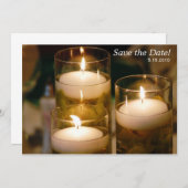 蝋燭の招待状の披露宴 セーブザデート (正面/裏面)