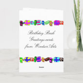 蝋燭を吹くハッピーバースデーの_ カード (裏面)