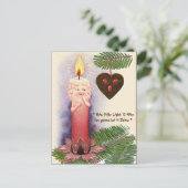 "蝋燭ベビー"のヴィンテージのクリスマスツリーのオーナメント シーズンポストカード (スタンド正面)