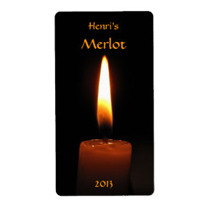 蝋燭炎のワインのラベル ラベル