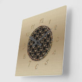 蝙蝠の漢字 スクエア壁時計 (傾斜)