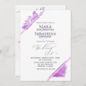 *~* 蝴蝶と芍薬の花のQRコード RSVP AR3 ウェディング 招待状 (正面/裏面)