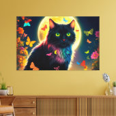 蝶сの月の花を輝くカラフルかわいい キャンバスプリント (インサイチュ (リビング))