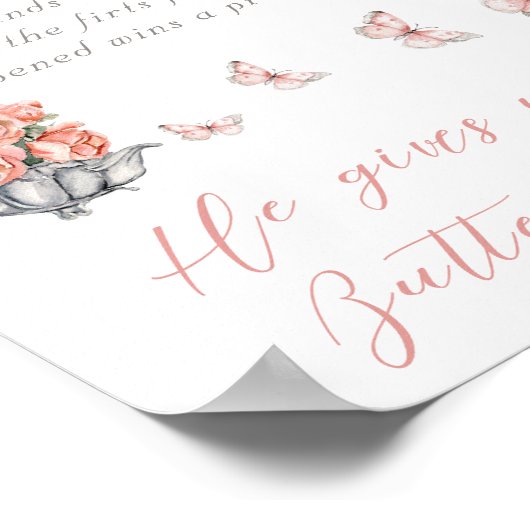 蝶々がお茶をくれる フラワシャワー リングゲーム ポスター (角)