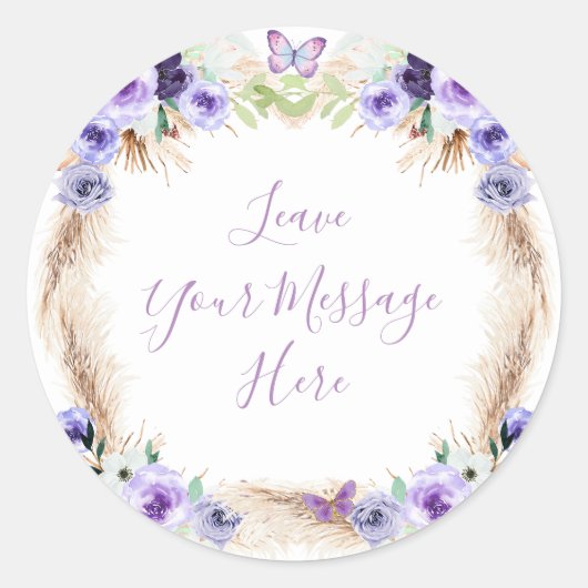 蝶々がメッセージを愛する1年 ラウンドシール (正面)