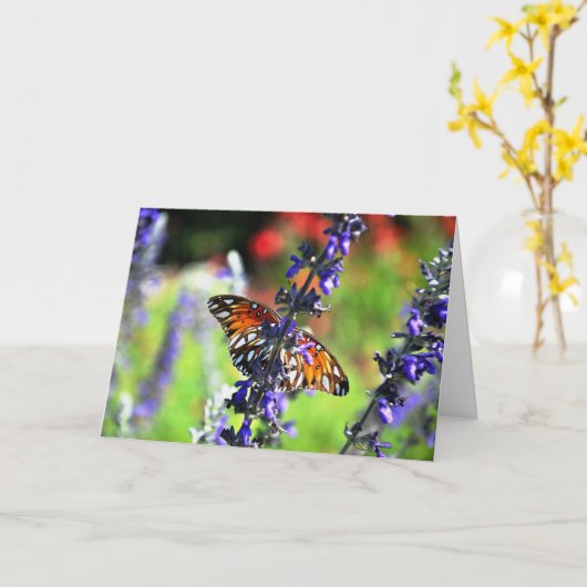 蝶々が元気になる カード (黄色い花)