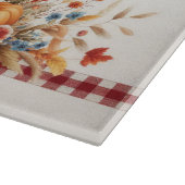 蝶々が咲き誇るかわいいカカシと秋の花 カッティングボード (角)