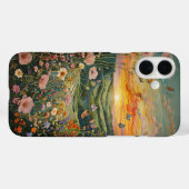 蝶々が咲く草地に沈む夕日 Case-Mate iPhoneケース (裏面 (横))