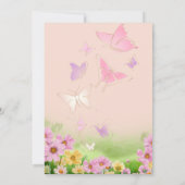 蝶々が私に花を届けてくれる ブライダルシャワーパーティー 招待状 (裏面)