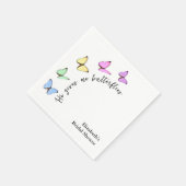蝶々が私をときめかせる ブライダルシャワー スタンダードカクテルナプキン (角)