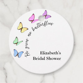 蝶々が私をときめかせる ブライダルシャワー フェイバータグ
