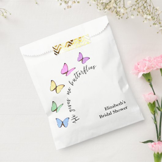蝶々が私をときめかせる ブライダルシャワー フェイバーバッグ (封をした状態)