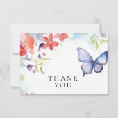 蝶々が私をドキドキさせる ブライダルシャワー サンキューカード (正面)