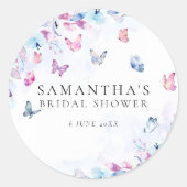 蝶々が私をドキドキさせる ブライダルシャワー ラウンドシール (正面)