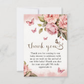 蝶々が赤ちゃんシャワーを浴びる途中にある サンキューカード (正面)