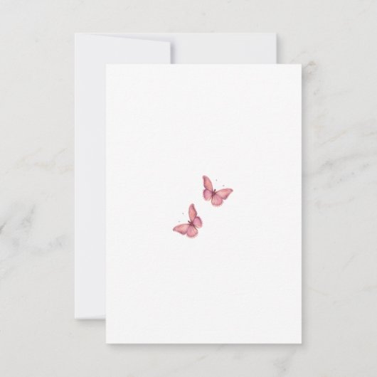 蝶々が赤ちゃんシャワーを浴びる途中にある サンキューカード (裏面)