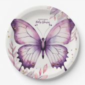 蝶々が赤ちゃんシャワーを浴びる途中にある ペーパープレート (正面)