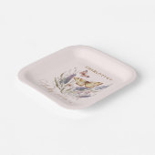 蝶々が赤ちゃんシャワーを浴びる途中にある ペーパープレート (傾斜あり)