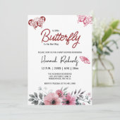 蝶々が赤ちゃんシャワーを浴びる途中にある 招待状 (スタンド正面)