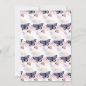 蝶々が赤ちゃんシャワーを浴びる途中にある 招待状 (裏面)