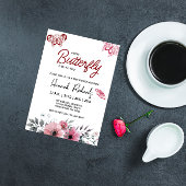 蝶々が赤ちゃんシャワーを浴びる途中にある 招待状