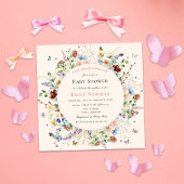 蝶々が赤ちゃんシャワーを浴びる途中にある 招待状