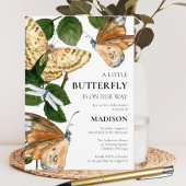 蝶々が赤ちゃんシャワーを浴びる途中にある 招待状