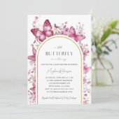 蝶々が赤ちゃんシャワーを浴びる途中にある 招待状 (スタンド正面)