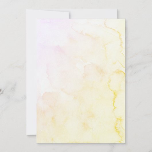 蝶々が赤ちゃんシャワーを浴びる途中にある 招待状 (裏面)