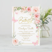 蝶々が赤ちゃんシャワーを浴びる途中にある 招待状 (スタンド正面)