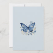 蝶々が赤ちゃんシャワーを浴びる途中にある 招待状 (裏面)