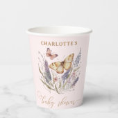 蝶々が赤ちゃんシャワーを浴びる途中にある 紙コップ (裏面)