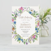 蝶々が赤ちゃんシャワーを浴びる 招待状 (スタンド正面)