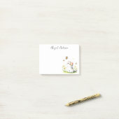 蝶々が飛び交う可愛い三毛猫パーソナライズされた猫 ポストイット (デスク上)