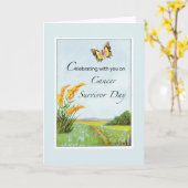 蝶々さんによるがん生存者祝賀日 カード (黄色い花)