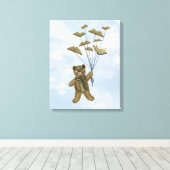 蝶々とクマ キャンバスプリント (インサイチュ (ウッドフロア))