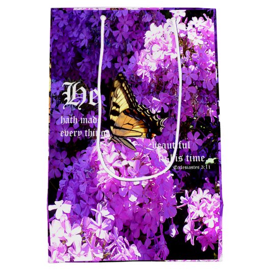 蝶々とフロックス、エクレシアテス3:11 ミディアムペーパーバッグ (裏面)