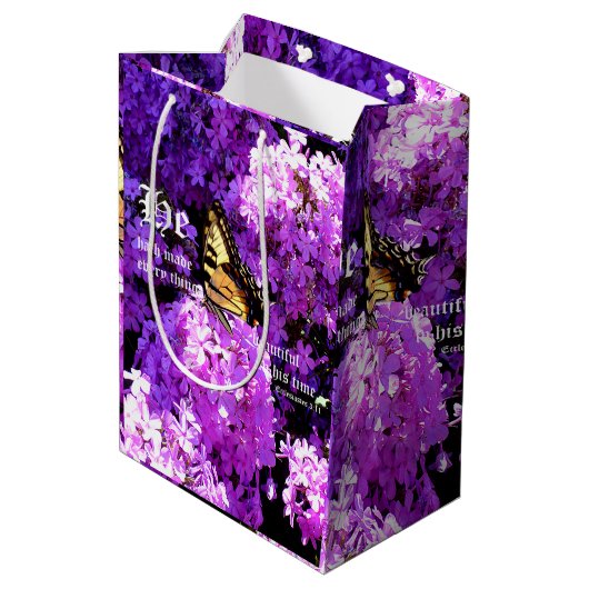 蝶々とフロックス、エクレシアテス3:11 ミディアムペーパーバッグ (裏面アングル)