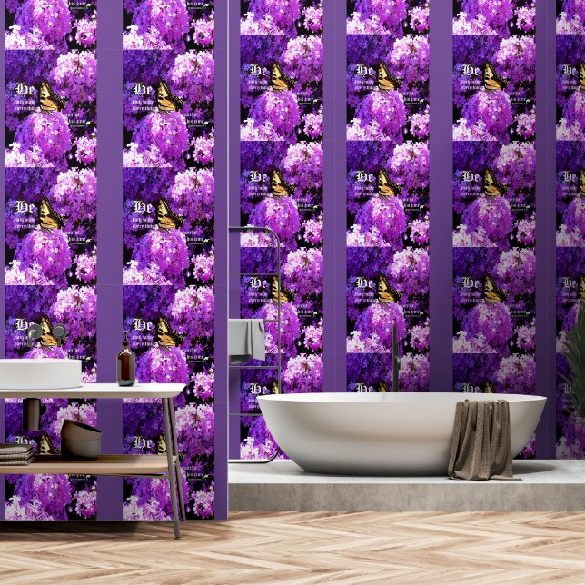蝶々とフロックス、エクレシアテス3:11 壁紙 (浴室)
