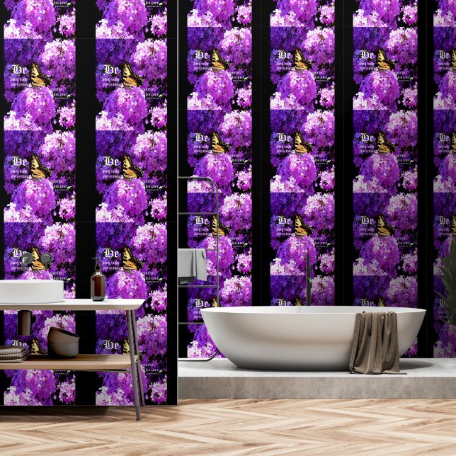 蝶々とフロックス、エクレシアテス3:11 壁紙 (浴室)