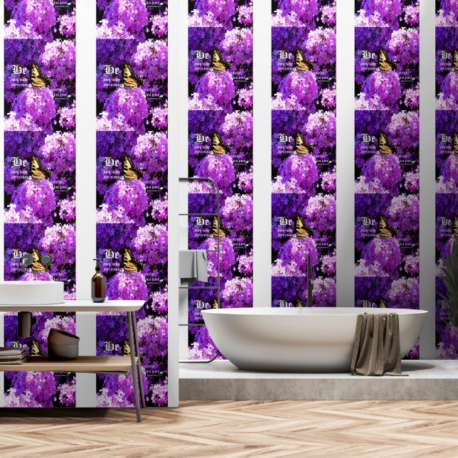 蝶々とフロックス、エクレシアテス3:11 壁紙 (浴室)