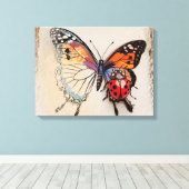 蝶々とラディバグ キャンバスプリント (インサイチュ (ウッドフロア))