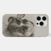 蝶々と出会うボクサー犬 iPhoneケース (裏面横)