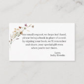 蝶々と山花の本のベビー エンクロージャーカード (裏面)