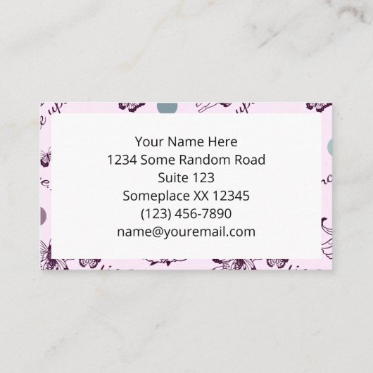 蝶々と時を追うおとぎ話 名刺 (裏面)