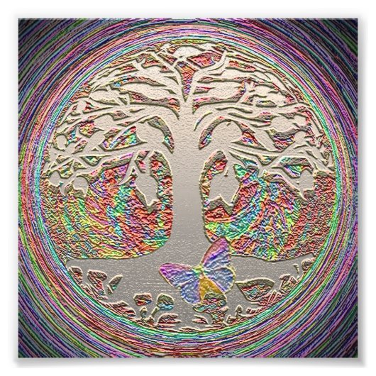 蝶々と暮らす木 フォトプリント            (正面)