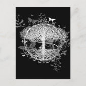 蝶々と白い生活の木 ポストカード (正面)