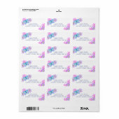 蝶々と花がステッカーにアドレス ラベル (フルシート)